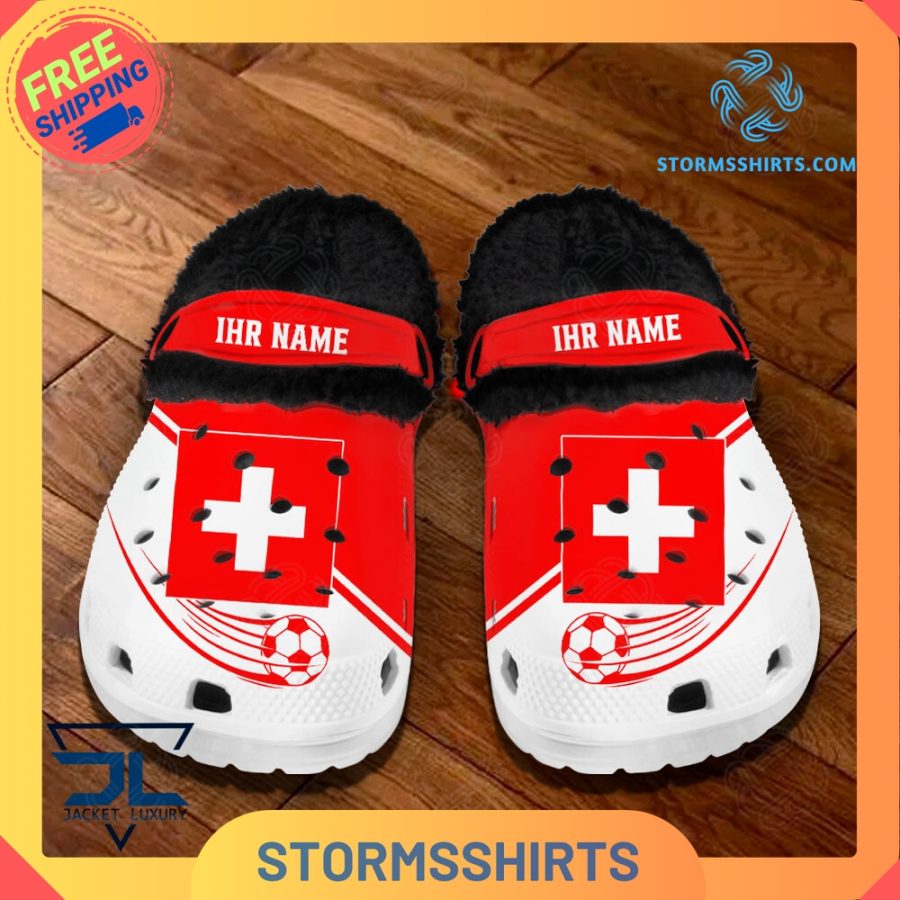 Switzerland National Football Team Personalized Fuzz-lined Crocs