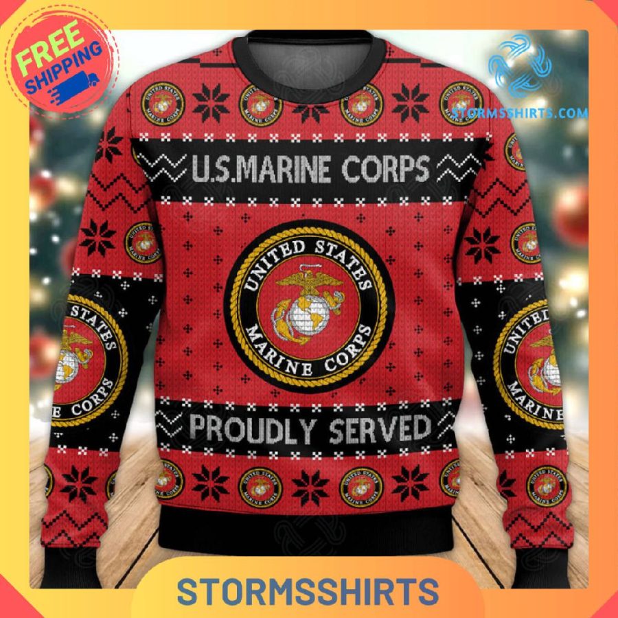 US Marine Corps Veteran Ugly Christmas Sweater