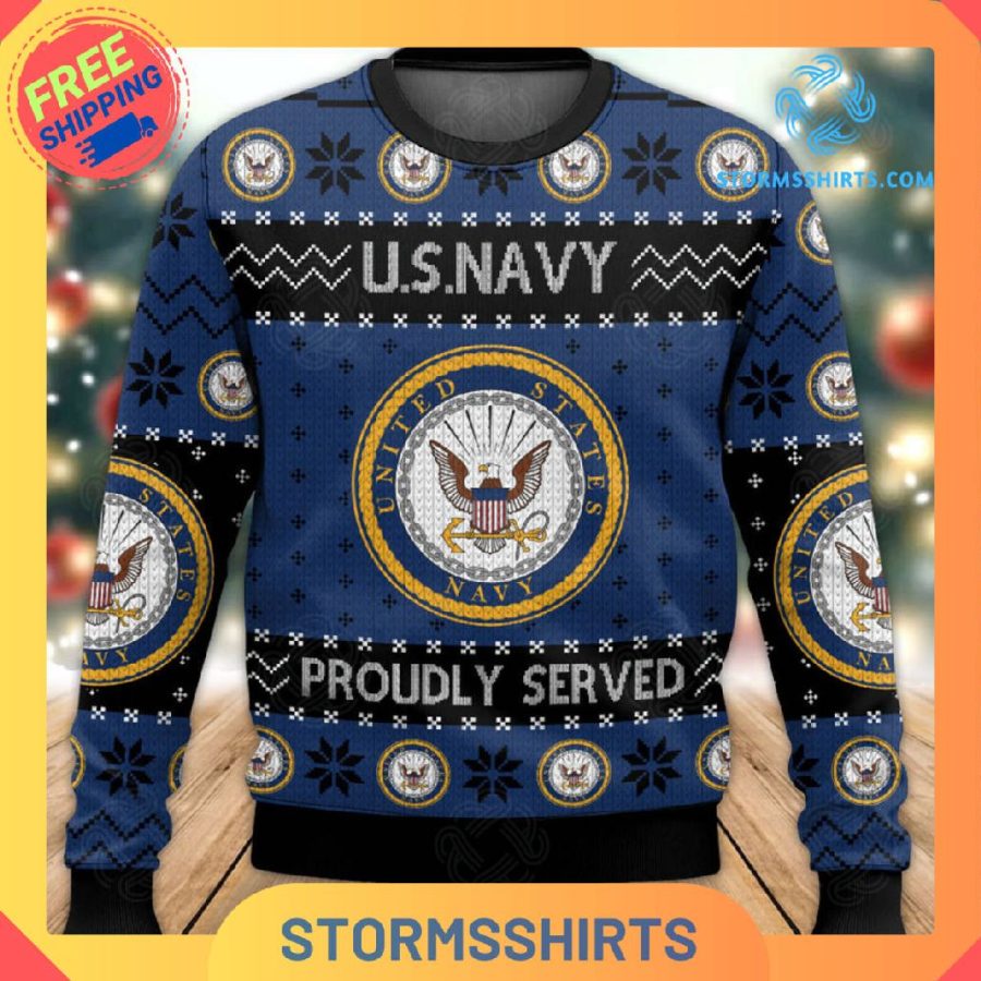 US Navy Veteran Ugly Christmas Sweater