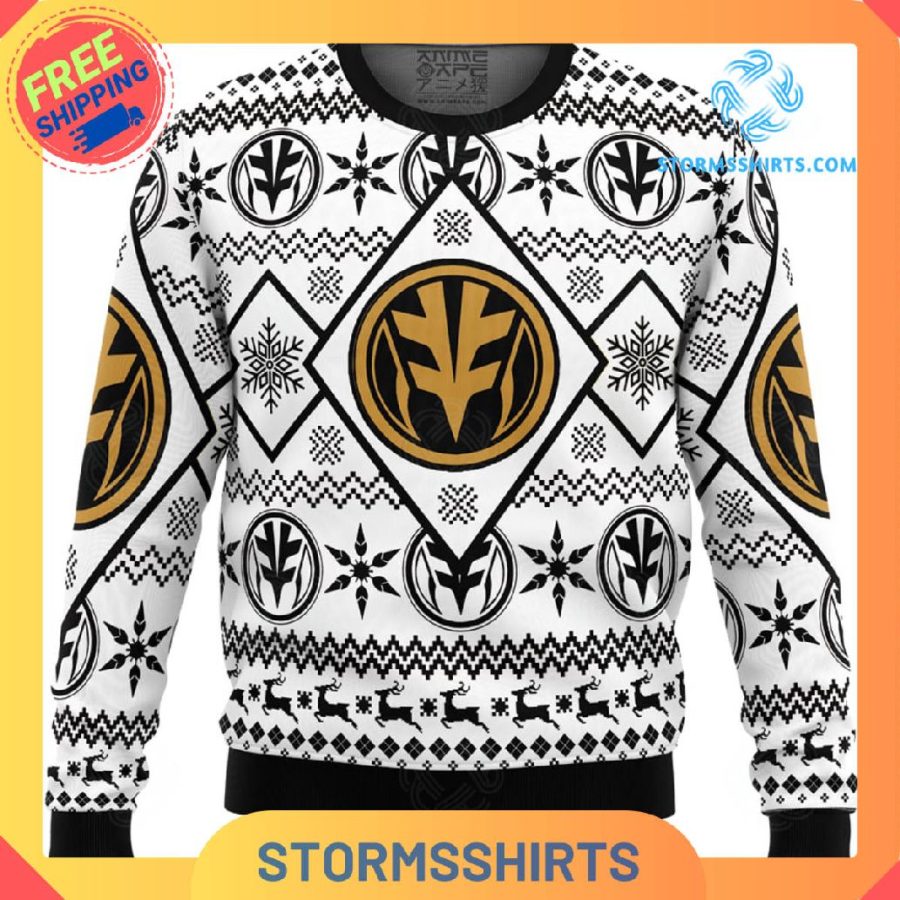 White Power Rangers Ugly Christmas Sweater