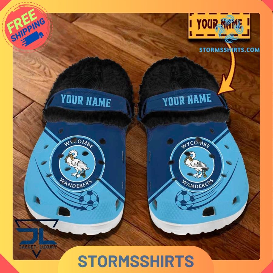 Wycombe Wanderers FC Personalized Fuzz-lined Crocs
