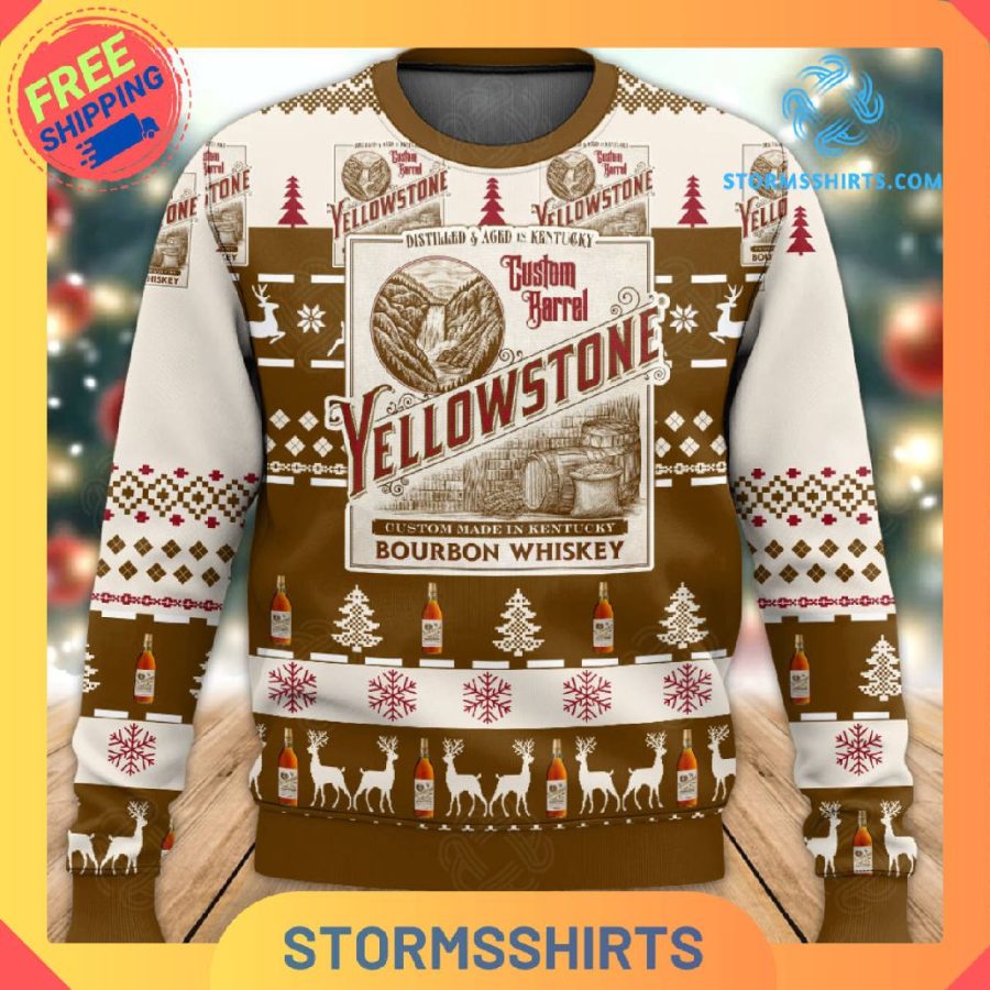 Yellowstone Bourbon Ugly Christmas Sweater