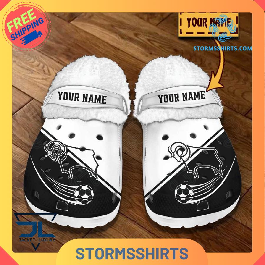 Derby County Personalized Fuzz-lined Crocs