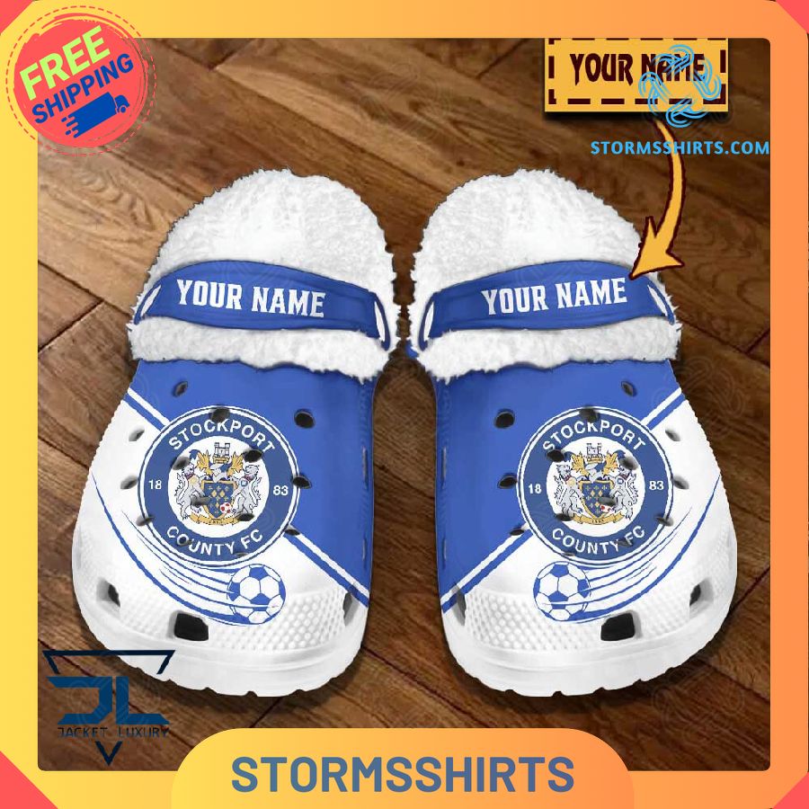 Stockport County FC Personalized Fuzz-lined Crocs