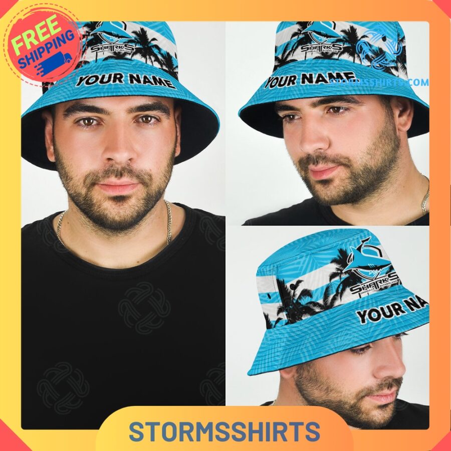 Cronulla sutherland sharks personalized nrl bucket hat