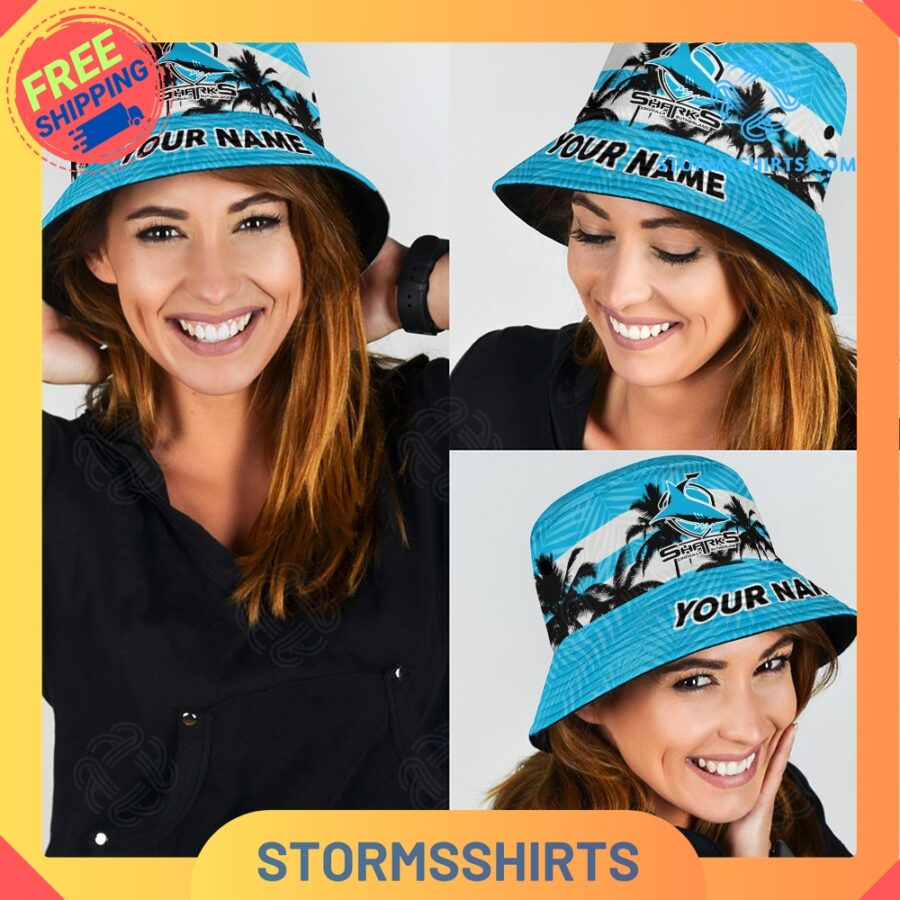 Cronulla sutherland sharks personalized nrl bucket hat